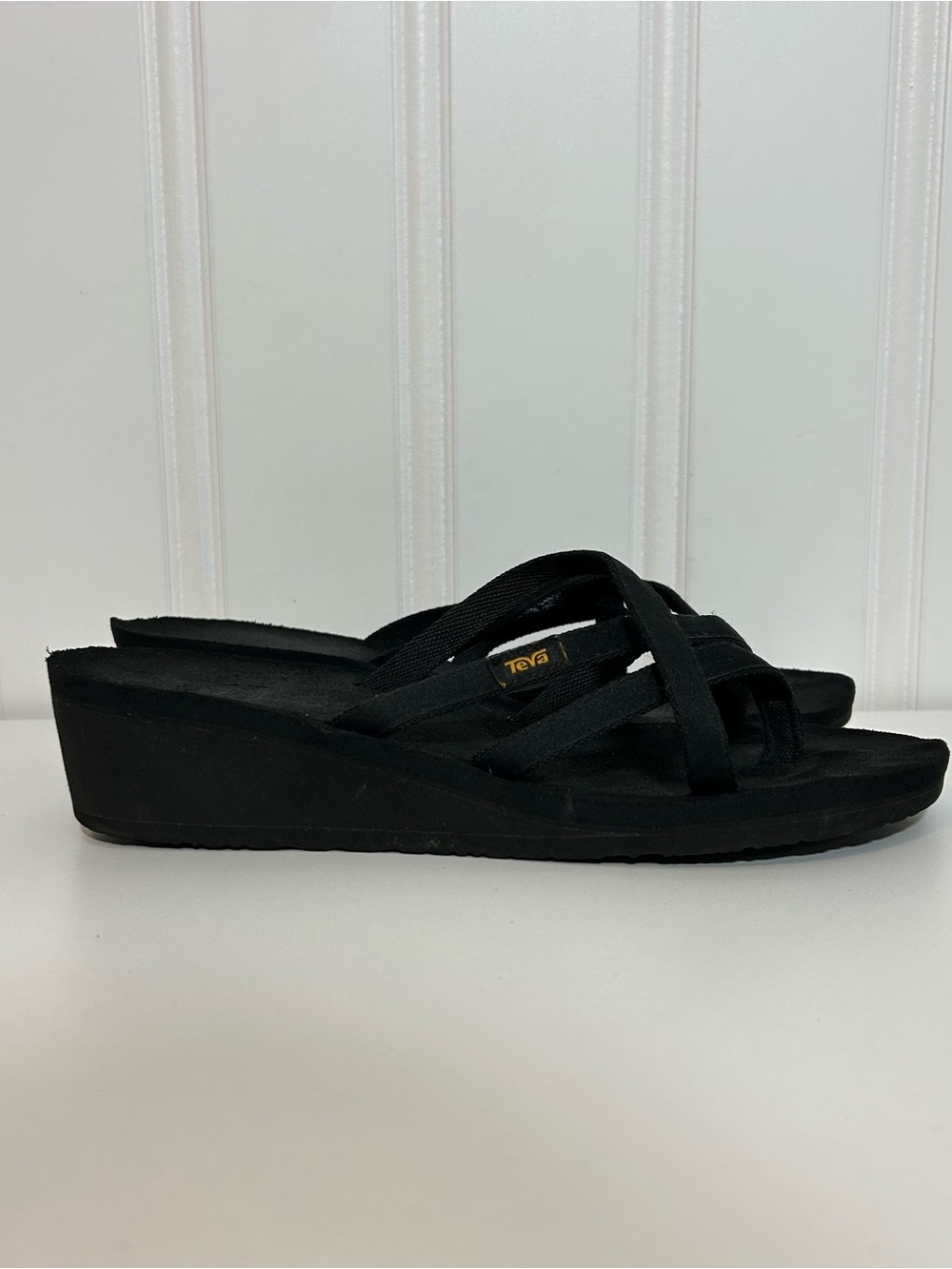 Teva mush mandalyn wedge black sandals
